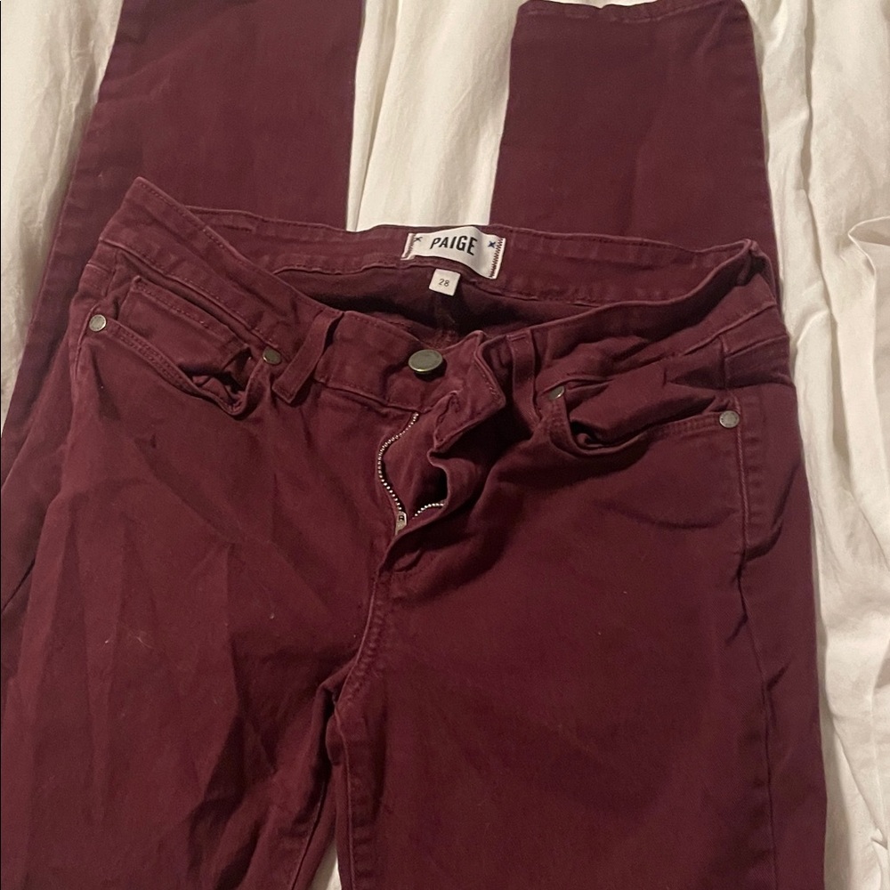 PAIGE Rich Burgundy Jeans